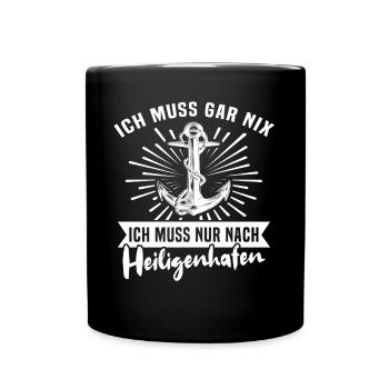 Heiligenhafen Sprüche Heiligenhafener Spruch - Tasse einfarbig - Schwarz - Vorne