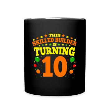 10e anniversaire Boy Brick Builder 10 ans Cadeaux - Mug uni - noir - Devant