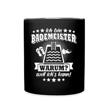 Bademeister - Tasse einfarbig - Schwarz - Vorne