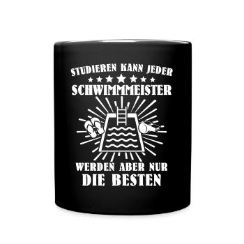 Schwimmmeister Sprüche - Tasse einfarbig - Schwarz - Vorne
