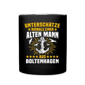 Boltenhagen Unterschätze Boltenhagener Mann - Tasse einfarbig - Schwarz - Vorne