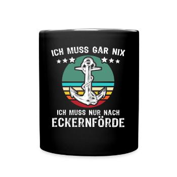 Eckernförde Urlaub - Tasse einfarbig - Schwarz - Vorne