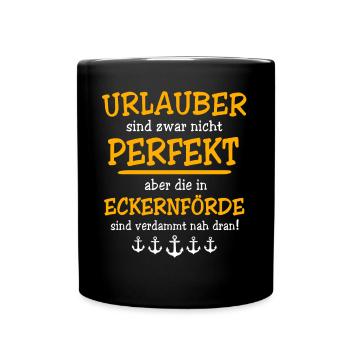 Eckernförde Urlaub Souvenir - Tasse einfarbig - Schwarz - Vorne