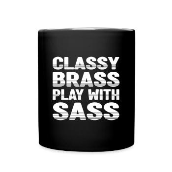 Classy Brass Play With Sass Baritone Bass Player - Full Colour Mug - black - Front