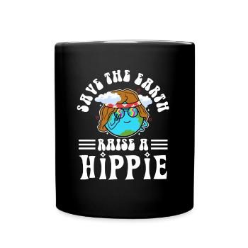 Save The Earth Raise A Hippie - Mug uni - noir - Devant