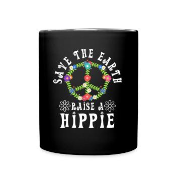 Save The Earth Raise A Hippie - Mug uni - noir - Devant