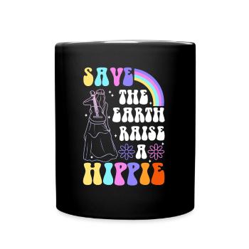 Save The Earth Raise A Hippie - Mug uni - noir - Devant