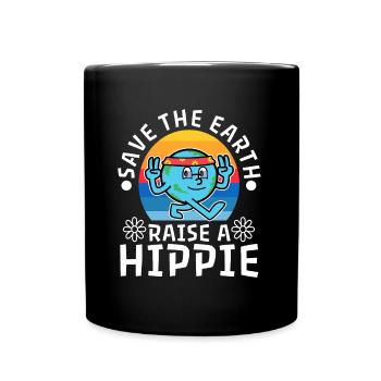 Save The Earth Raise A Hippie - Mug uni - noir - Devant