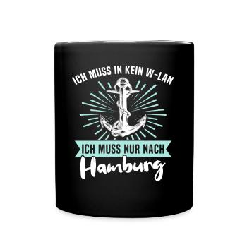 Hamburg Hamburger - Tasse einfarbig - Schwarz - Vorne