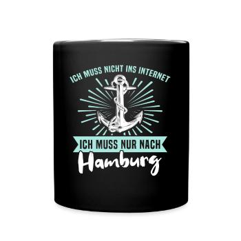 Hamburg Hamburger - Tasse einfarbig - Schwarz - Vorne