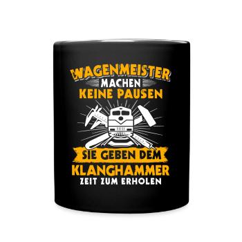 Wagenmeister Zugtechniker - Tasse einfarbig - Schwarz - Vorne