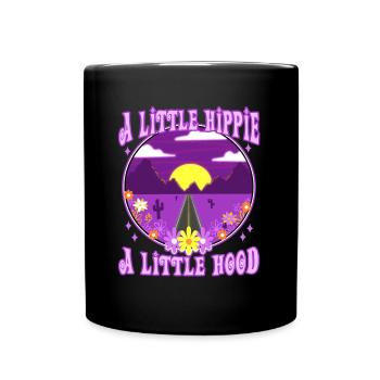 Un peu hippie Un petit capot - Mug uni - noir - Devant