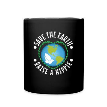 Un peu hippie Un petit capot - Mug uni - noir - Devant