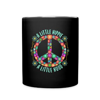 Un peu hippie Un petit capot - Mug uni - noir - Devant
