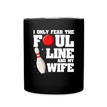 Bowling Wife - Tasse einfarbig - Schwarz - Vorne
