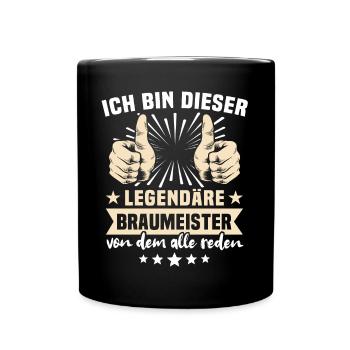 Braumeister Sprüche - Tasse einfarbig - Schwarz - Vorne