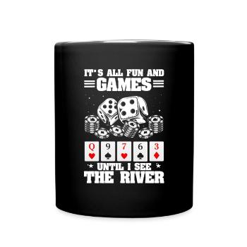 Poker Pokerspieler Pokern - Tasse einfarbig - Schwarz - Vorne