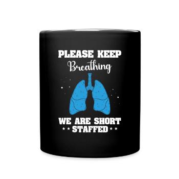Respiratory Therapist Lung Respiratory Therapy - Full Colour Mug - black - Front