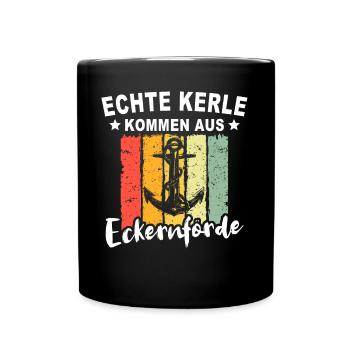 Eckernförde Sprüche - Tasse einfarbig - Schwarz - Vorne