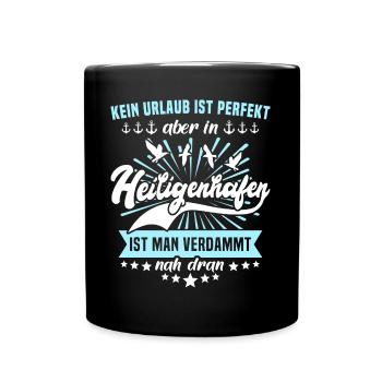 Heiligenhafen Sprüche - Tasse einfarbig - Schwarz - Vorne
