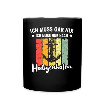 Heiligenhafen - Tasse einfarbig - Schwarz - Vorne