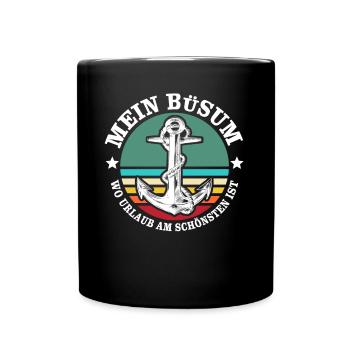 Büsum Urlaub - Tasse einfarbig - Schwarz - Vorne