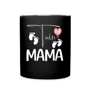 Zwillingsmama Stolz auf deine zwei reizenden Kids - Tasse einfarbig - Schwarz - Vorne