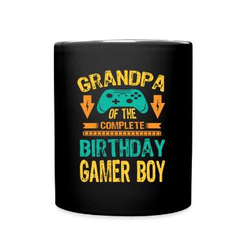 Papy De L’Anniversaire Gamer Boy Idée Cadeau - Mug uni - noir - Devant