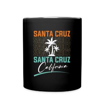 Santa Cruz Californie Coucher de soleil 70s 80s - Mug uni - noir - Devant