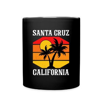 Santa Cruz Californie Coucher de soleil 70s 80s - Mug uni - noir - Devant