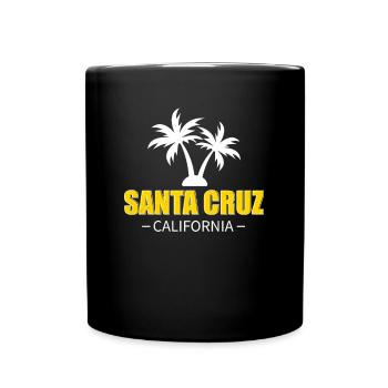 Santa Cruz California Sonnenuntergang Palmen Reise - Tasse einfarbig - Schwarz - Vorne