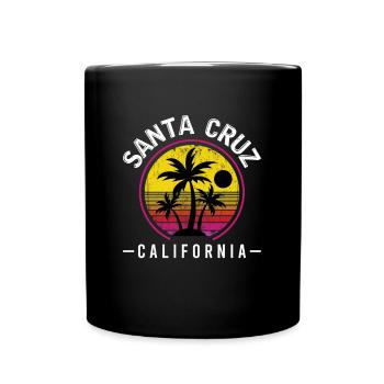Santa Cruz Californie Coucher de soleil 70s 80s - Mug uni - noir - Devant