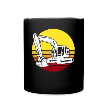 Baggerfuehrer Baggerfahrer - Tasse einfarbig - Schwarz - Vorne