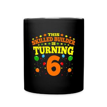 6th birthday Boy Brick Builder 6 Years Old Gifts - Tasse einfarbig - Schwarz - Vorne