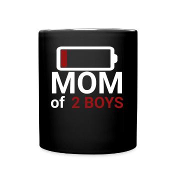 Mom of 2 Boys - Mother of 2 Boys - Full Colour Mug - black - Front