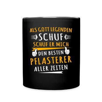 Pflasterer - Tasse einfarbig - Schwarz - Vorne