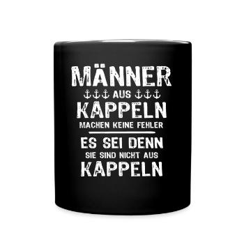 Kappeln Spruch - Tasse einfarbig - Schwarz - Vorne