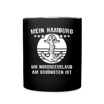 Hamburg Sprüche - Tasse einfarbig - Schwarz - Vorne