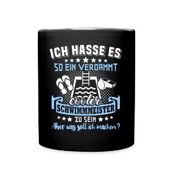 Schwimmmeister - Tasse einfarbig - Schwarz - Vorne
