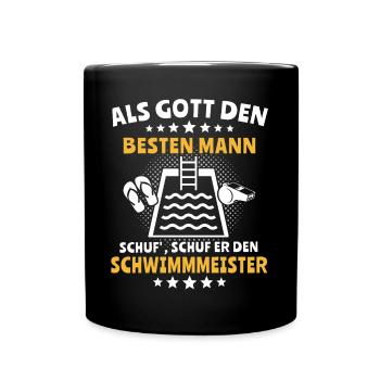 Schwimmmeister - Tasse einfarbig - Schwarz - Vorne