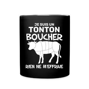 Tonton Boucher Cadeau Drôle Oncle Boucherie - Mug uni - noir - Devant