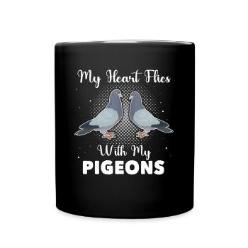 Pigeon pigeon fancier gift carrier pigeons - Full Colour Mug - black - Front