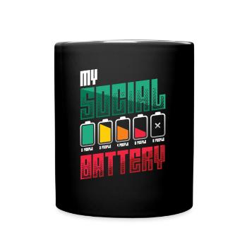 My social battery - antisocial introvert - Full Colour Mug - black - Front