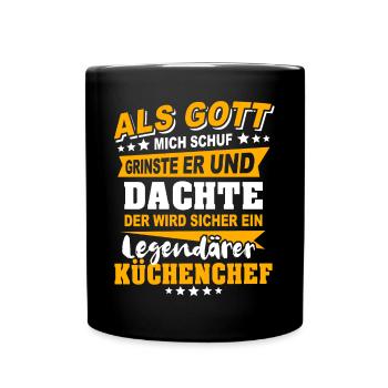 Küchenchef Sprüche - Tasse einfarbig - Schwarz - Vorne