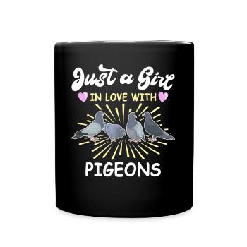 Pigeon colombophile fille - Mug uni - noir - Devant