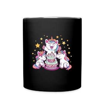 Birthday Party Cake & Cute Unicorn Gift Idea - Tasse einfarbig - Schwarz - Vorne