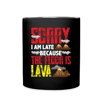 Ground Is Lava Volcano Lover Volcano Games - Full Colour Mug - black - Front