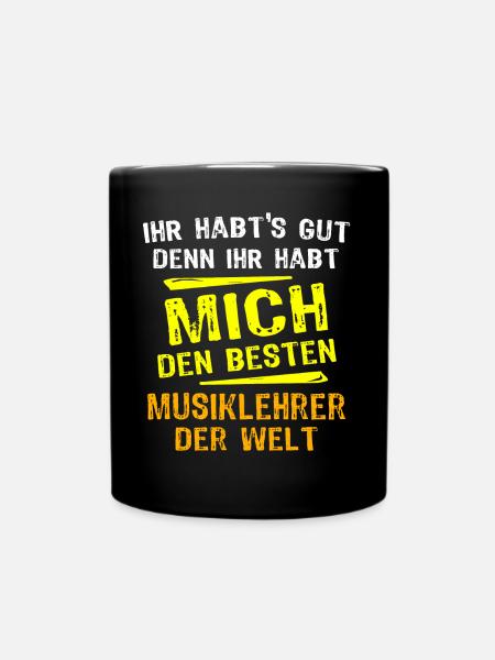 Musiklehrer Geschenk - Tasse einfarbig - Schwarz