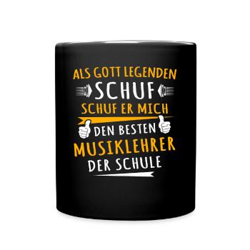 Musiklehrer - Tasse einfarbig - Schwarz - Vorne