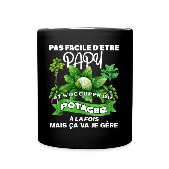 Papy Jardinier C'est Difficile Humour Jardin - Mug uni - noir - Devant